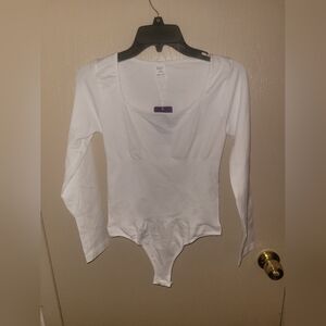 Heyshape White Bodysuit Long Sleeve Thong Shapewear XXXL NWT